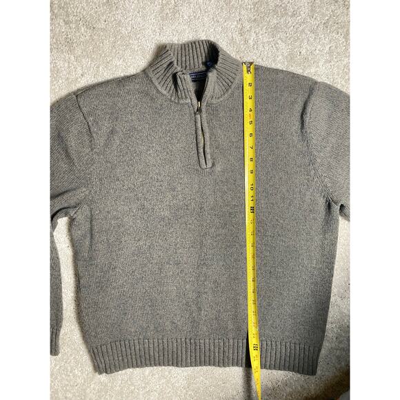 Saddlebred Mens 100% Cottom Pull Over Gray Sweater Long Sleeve 1/4 Zip Top XL - Picture 6 of 6